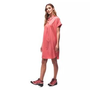 Chic Coral Shirt Dress